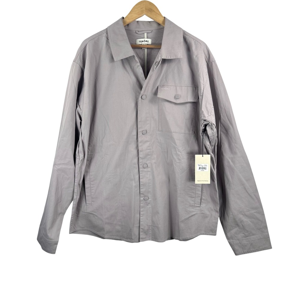 Tenore Twill Shirt Jacket XL Gull Grey Lightweight relaxed athleisure